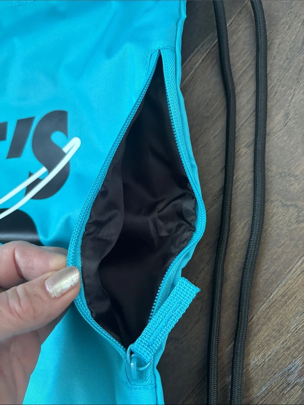 Nike Lets Go Jersey Gym Sack,zipper side pocket,drawcord shoulder straps,light
